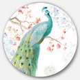 thumbnail image 1 of Designart 'peacocks Watercolor I' Traditional Metal Circle Wall Art - Disc of 36, 1 of 5