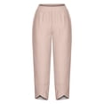 thumbnail image 4 of Women's Summer Comfortable Loose Wide Legged Fashion Solid Color Capris RXIRUCGD Rose, Taille: 4TG, 4 of 5