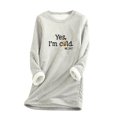 thumbnail image 2 of Hauts Femme Col Rond Poche Épaissie Peluche Chaude Manches Longues Hauts Blouse Femme en Liquidation, 2 of 5
