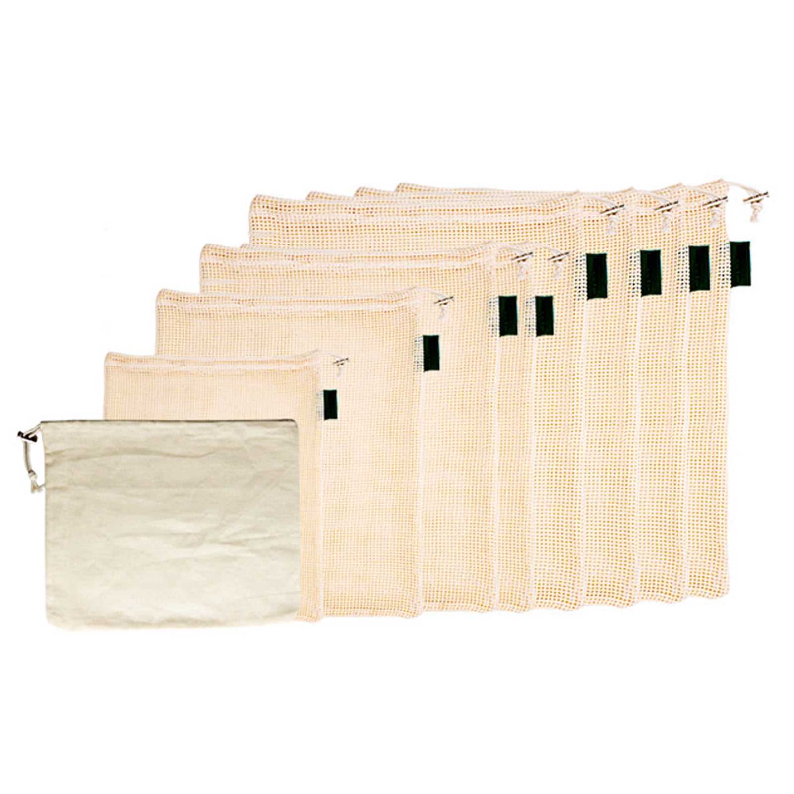 Amdohai Lot de 9 Sacs à Produits Réutilisables avec Cordon, Plusieurs Tailles, Biologiques