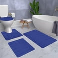 thumbnail image 4 of Fridja Bath Rug Set 4 Pcs Bathroom Mat Basic Memory Foam Bathroom Rugs Soft Toilet Mats Water Absorption Non-Slip Bottom Mat Thick Quick-Dry(Blue), 4 of 5