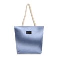 thumbnail image 1 of Women Tote Bag Rope Handle Large Capacity Waterproof Canvas Colorful Strip Female Shopping Tote Handbag Daily Use, 1 of 11