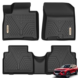 YITAMOTOR Floor Mats Compatible with 2019-2020 Hyundai Santa Fe 5 Passenger Models Custom Fit Black TPE Floor Liners 1st & 2nd Row All-Weather Car Mats