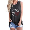thumbnail image 1 of LSLJS Débardeur à Bretelles Spaghetti pour Femmes Mode Été Couleur Unie Motif Imprimé Baseball Sans Manches T-shirt, 1 of 4