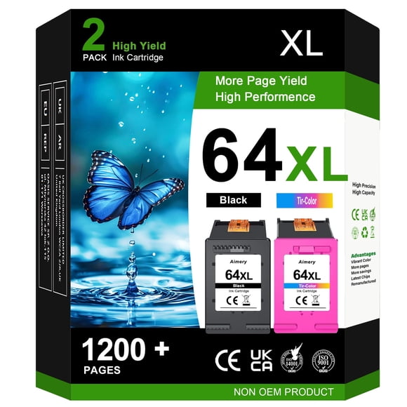 64XL for HP 64 Ink Cartridge Compatible for HP 64XL Encre Imprimante for HP Envy Photo 6220 7120 7800 7855 7864, Envy Inspire 7220 7920 7925