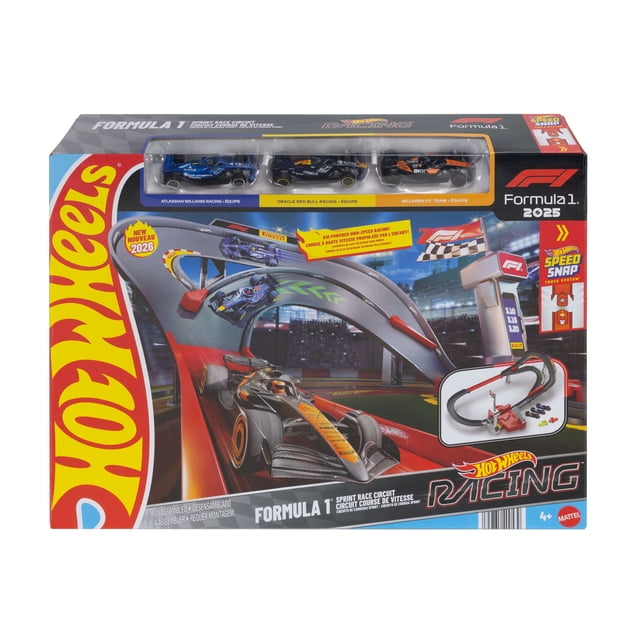 Hot-Wheels-Racing-Formula-1-Sprint-Race-Circuit-Track-Set-with-3-Die-Cast-Toy-Cars-in-1:64-Scale