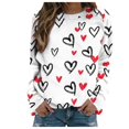 thumbnail image 2 of Chemise de Saint-Valentin pour Femmes 2024 Col Rond Chemises Décontractées Cœur d'Amour Graphiques Tees Manches Longues Amples Pull Tops Mode Vacances T-Shirt, 2 of 5