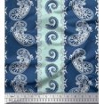 thumbnail image 1 of Soimoi Green Rayon Fabric Stripe & Paisley Print Fabric by Yard 56 Inch Wide, 1 of 3