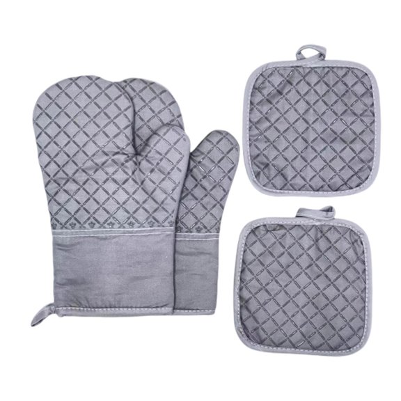 HBBKVI Essentiels de Cuisine 4 Mitaines de Four et Supports de Casseroles Mitaines de Four Résistance à la Chaleur jusqu'à 500 Degrés Gants Longs pour Four Cuits avec une Garniture de Recyclé et de Superficies Antidérapants Articles pour la Maison