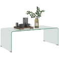 thumbnail image 1 of HOMCOM Glass Coffee Table with Safe Rounded Edges for Living Room, 1 of 10