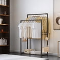 thumbnail image 1 of Dvkptbk Coat Rack Double Pole Clothes Hanger Hanging Clothes Hanger Multifunctional Bedroom Clothes Hanger Storage Box Can Be Placed The Bottom Floor Organization and Storage, 1 of 6