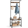 thumbnail image 1 of VASAGLE Coat Rack, Hall Tree with Shoe Bench for Entryway, Entryway Bench with Coat Rack, 4-in-1, Rustic Brown and Black, 1 of 5