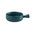 thumbnail image 1 of Round Ceramics Baking Plate Practical Household Handle Baking Tray Fruit Salad Plate for Home Kitchen Bakery (Green), 1 of 8