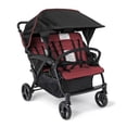 thumbnail image 1 of Foundations Gaggle Odyssey 4-Seat Quad Stroller, Reclining Bench Seats with Canopy, Red/Black​, 1 of 8