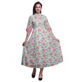 thumbnail image 1 of Bimba Robe Chemise Décontractée à Fleurs pour Femmes, Imprimé, Mi-Mollet, Swing, TG, 1 of 5