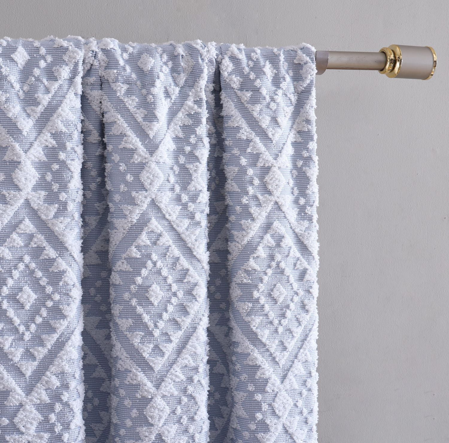 Panneau de fenêtre simple occultant avec passe-tringle à clip Jacquard