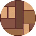 thumbnail image 1 of Ahgly Tapis Rond Lavable en Machine Intérieur Transitionnel Orange, 4 Pieds Rond, 1 of 7