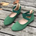 thumbnail image 4 of Ladys Single Shoes Suede Surface Elastic Ankle Strap Soft Sole Pointy Toe Flats Bottom Ballet Rear Ankle Zipper Shoes New Large Size Shallow Mouth Elastic Flat Shoes Green, 4 of 7