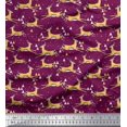 thumbnail image 1 of Soimoi Poly Georgette Fabric Triangle & Impala Deer Animal Printed Fabric 1 Yard 52 Inch Wide, 1 of 4