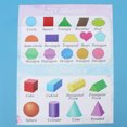 thumbnail image 2 of Children Early Education Wall Map Self-adhesive 2D and 3D Shapes Chart Kids English Learning Poster (40x60cm), 2 of 9