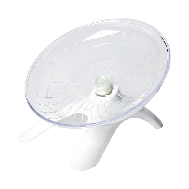 Milaget Roue d'Exercice pour Hamster 7 Pouces Plateforme Jouet pour Petit Animal de Compagnie Blanc