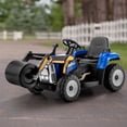 thumbnail image 2 of Costway Rouleau Compresseur pour Enfants 12 V Tracteur Électrique Télécommandé avec Musique et Lumière DEL Bleu, 2 of 10