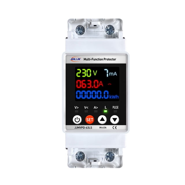 Graflsoa Smart Reclosing Circuit Breaker with Adjustable Reset Time, Voltage/Current/Power Monitoring, Overload/Leakage Protection, and Power Failure Memory (Non-WiFi, No App Control)