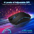 thumbnail image 3 of Gaming Mouse Wired, USB Computer Mouse with 4 Adjustable DPI, RGB Backlit LED, Side Buttons, Ergonomic Optical Mice for PC, Laptop, Windows, Mac, Gamer, 3 of 8