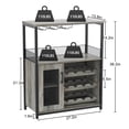 thumbnail image 2 of BeesClover Wine Bar Cabinet, Liquor Cabinet with Detachable Wine Rack, Small Coffee Bar with Storage & Glass Holder, Mesh Door, Buffet Sideboard for Dining Room Kitchen Living Room, 2 of 8
