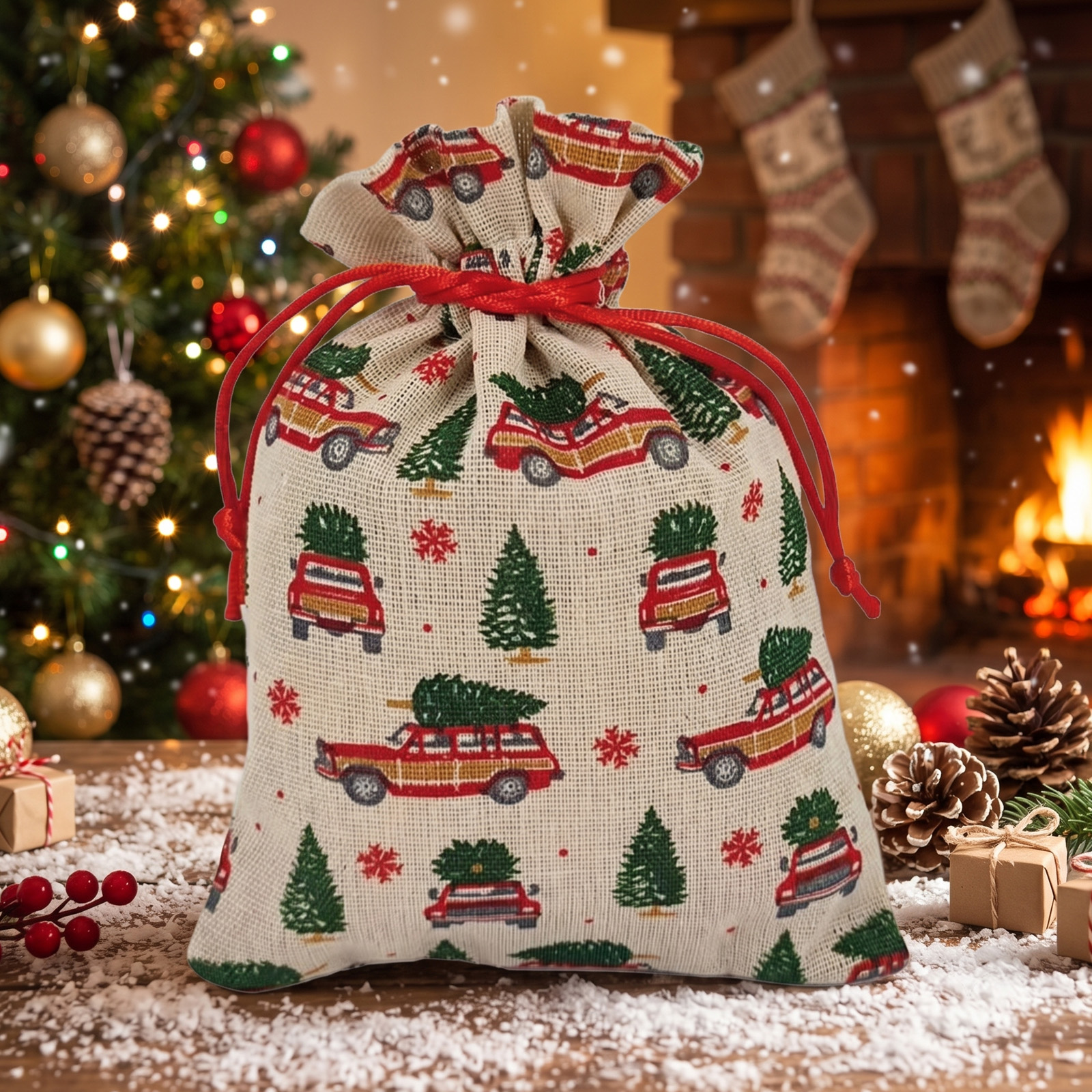 Holiday Time 5 Count Truck Christmas Gift Bags