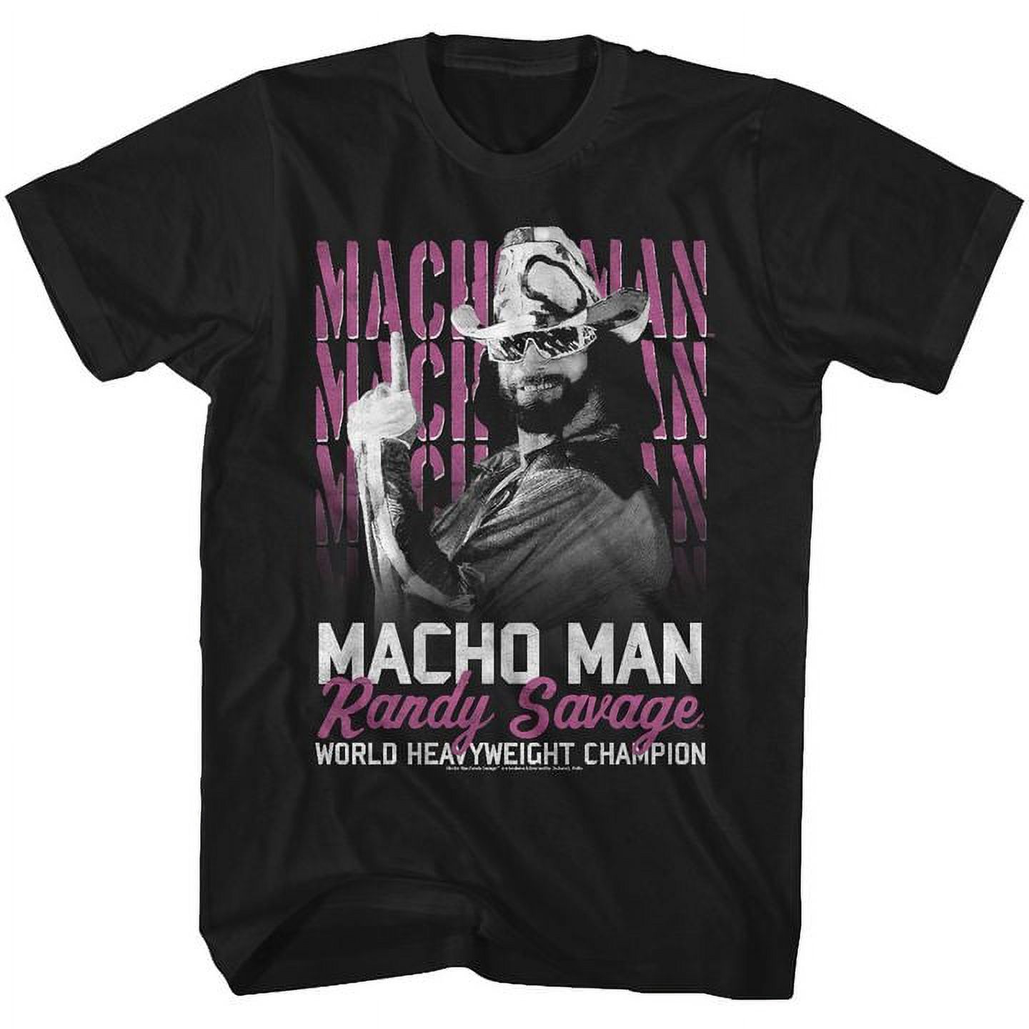 Macho Man T-Shirt pour Adulte Noir Heavyweight Champion
