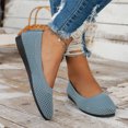 thumbnail image 3 of Dakaela Ballerines pour Femmes à Bout Rond en Tricot à Enfiler Ballerines de Marche Mocassins à Petit Talon Compensé Bleu 7, 3 of 8