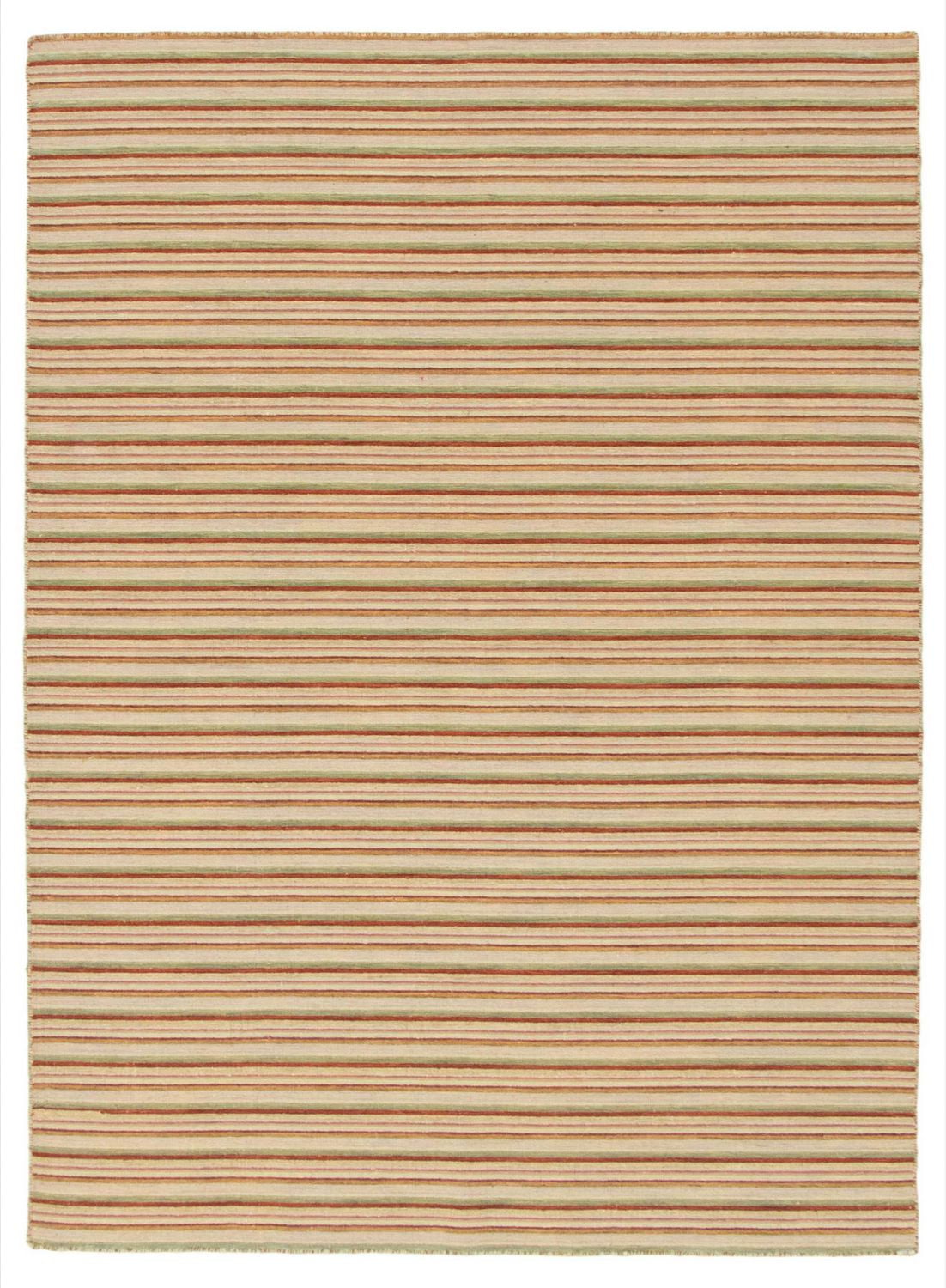 ECARPETGALLERY 5'1" x 6'11" Flat-weaves & Kilims Manhattan Hand Made Area Rug for Living Room, Dining Room and Bedroom in Ivory