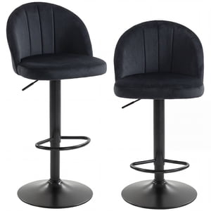 HOMCOM Bar Ensemble de tabourets 2, Tabourets pivotants de comptoir en hauteur, Noir