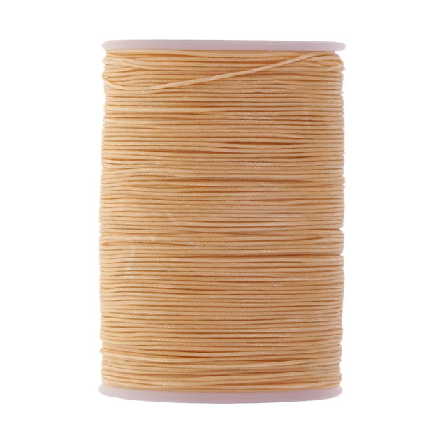 yuksok 1x Round Waxed Thread Cord Leather Sewing Hand Stitching Jewelry Craft Beige