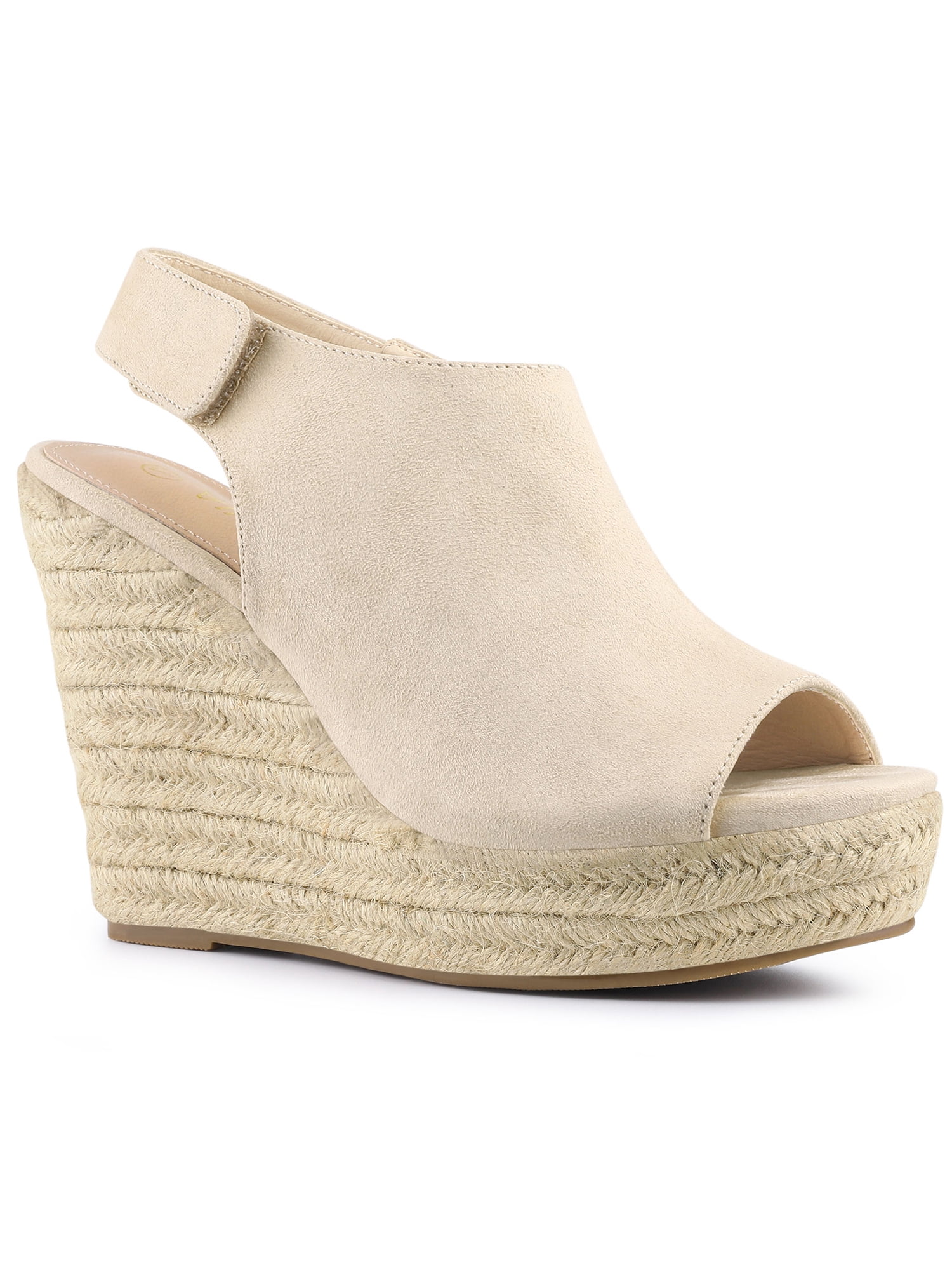 BLISSFUL STEP Sandales Compensées à Plateforme Espadrilles pour Femmes Beige 8