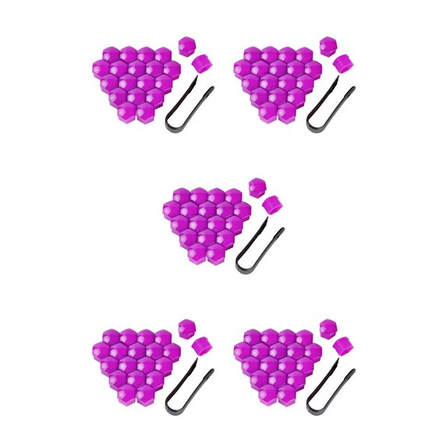 Maytalsory 20 Pieces Car Wheel Nut Caps Auto Hub Screw Cover Replacement Dust-proof Purple 19mm 5Set