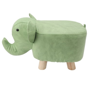Ottomane Éléphant, Repose-Pieds Animaux Mignons avec Coussin Rembourré Doux et Pieds Antidérapants, Pouf Repose-Pieds Dessin Animé pour Déco de Chambre de Bébé, Chambre, Salle de Jeux, Entrée et Salon