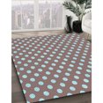 thumbnail image 3 of Ahgly Tapis Rond Lavable en Machine Intérieur Transitionnel Marron Sienne, 6 Pieds Rond, 3 of 7