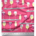 thumbnail image 1 of Soimoi Crepe Silk Fabric Wine Glass Bar Print Fabric by Yard 42 Inch Wide, 1 of 3