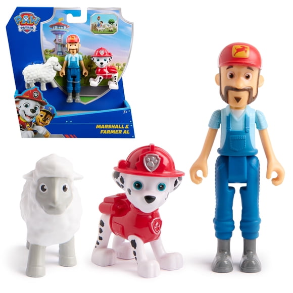 Pat' Patrouille, Coffret de figurines Marcus et Fermier Al avec figurine mouton, jouets pour filles et garçons à partir de 3 ans