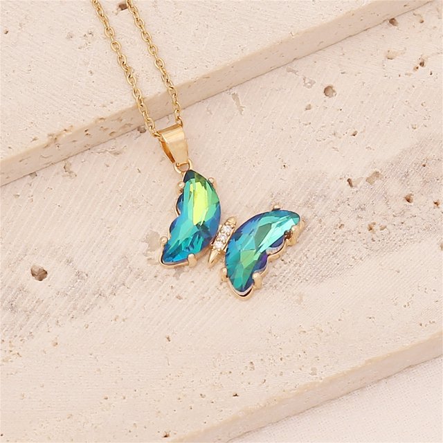 TopLLC Anneaux Dégradé Multicolore Collier Mode Tempérament Clavicule Chaîne a Collier