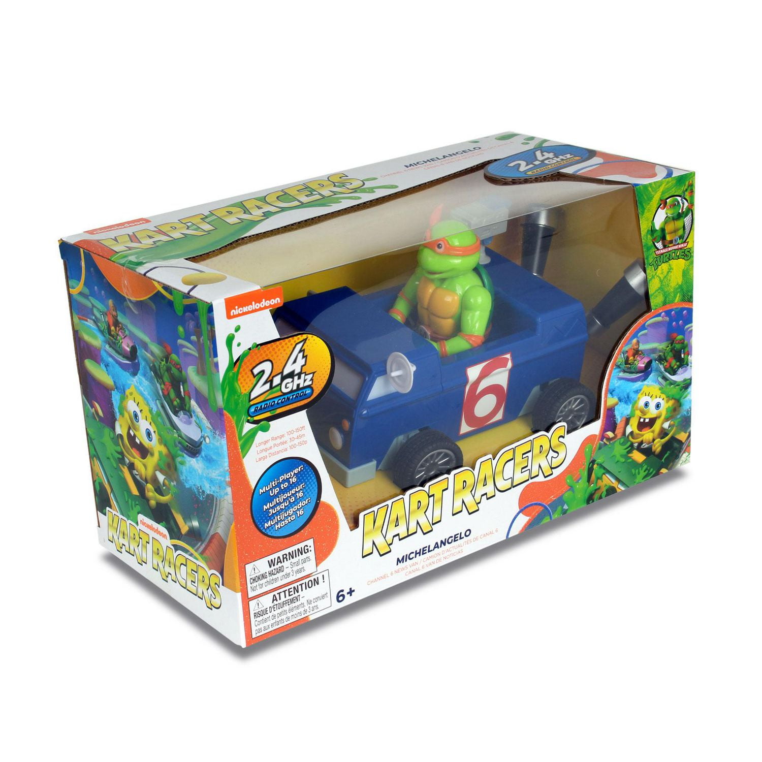 Voiture télécommandée NKOK TMNT Michelangelo Channel 6 (2403) - Bleu/Rouge