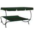 thumbnail image 3 of vidaXL Outdoor Lounge Bed with Canopy and Pillows Green, 3 of 5