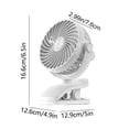 thumbnail image 4 of Portable Silent Oscillating Table Fan | 720-Degree Adjustable Tilt | 3 Speeds | USB-Powered | Compact Design | Desktop Clip & Stroller Use | White/Green/Blue/Pink | Lightweight 191g | Ideal, 4 of 7
