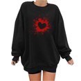 thumbnail image 1 of 2023 Chandail à Capuchon Surdimensionné pour Femmes Mode Automne Imprimé Blouse Ample à Manches Longues Col Rond Chandail Décontracté Hauts Chandail en Molleton Costumes Halloween/noël 50 % de Rabais Liquidation, 1 of 3
