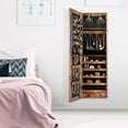 thumbnail image 2 of Costway Mirrored Jewelry Cabinet Jewelry Organizer w/2 LED Lights Rustic Brown, 2 of 8