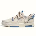 thumbnail image 1 of Men's Patchwork Design Skate Shoes With Good Grip, Breathable Lace-up Sneakers, 1 of 4