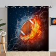 thumbnail image 4 of Marble Texture Valances Set for Kitchen, Red and Gold Abstract Marble Home Decor Rod Pocket Window Drapes for Kitchen Living Room Dining Room Office 52x18 Inch + 27x24 Inch X 2, 4 of 6