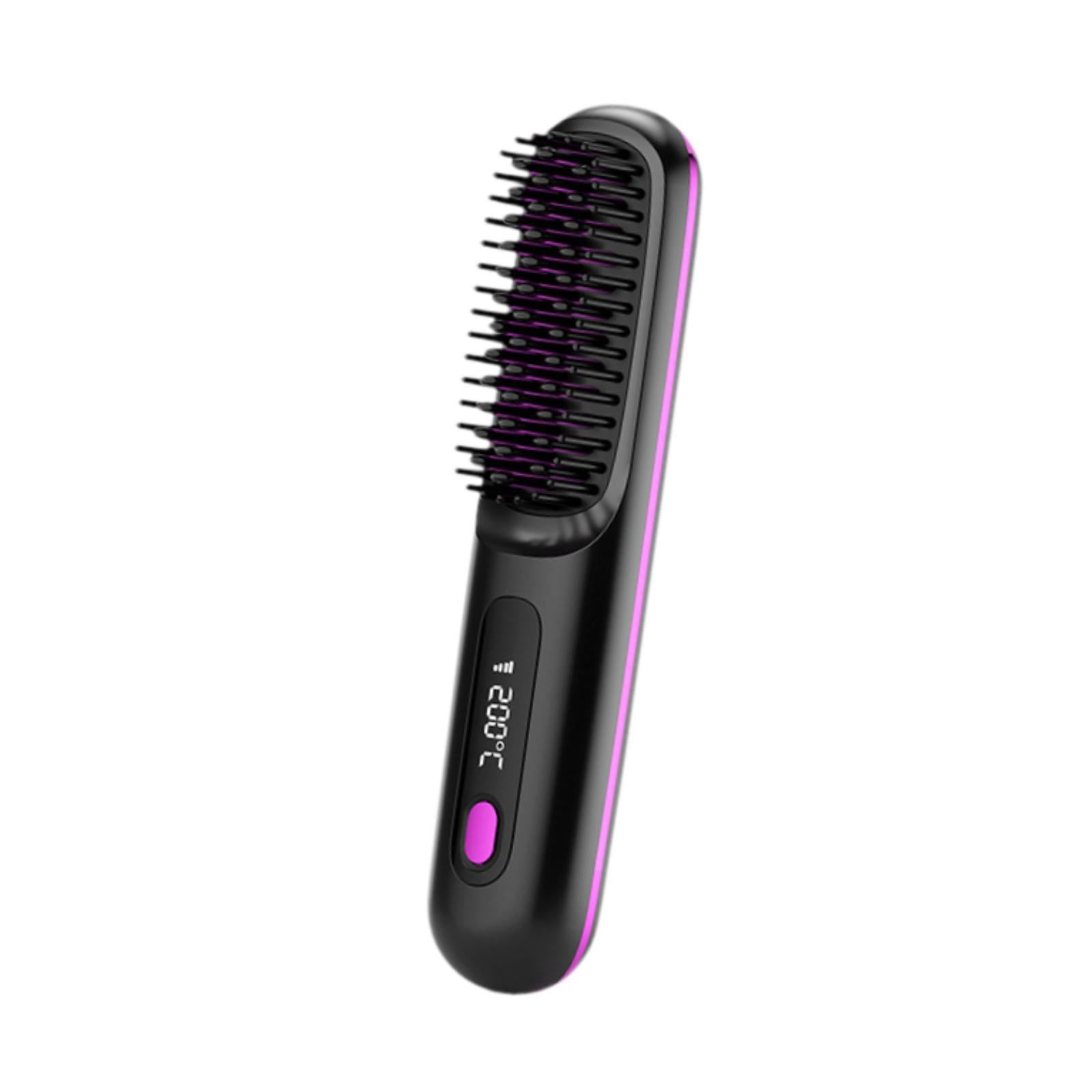 TISHITA Cordless Hair Straightener Straightening Brush Multifunctional 3 Adjustable Temp Heated Hair Straightener Comb for Salon Home Black